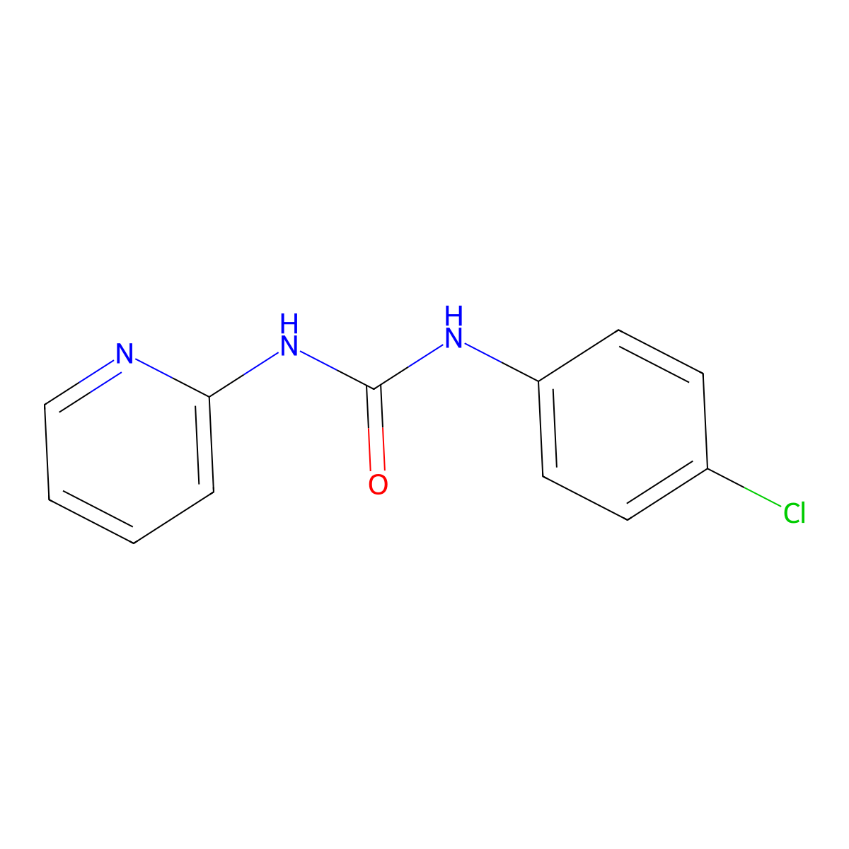 N-(4-Chlorophenyl)-N'-(2-pyridinyl)urea molecular structure, CAS 13208-58-7