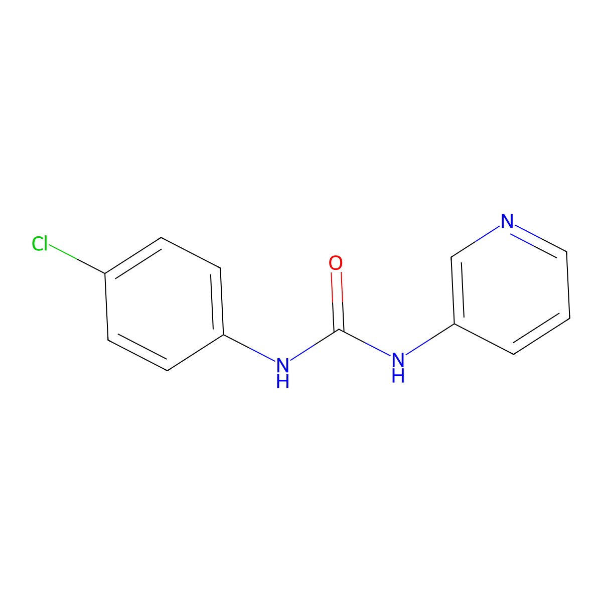 N-(4-Chlorophenyl)-N'-(3-pyridinyl)urea molecular structure, CAS 13208-59-8