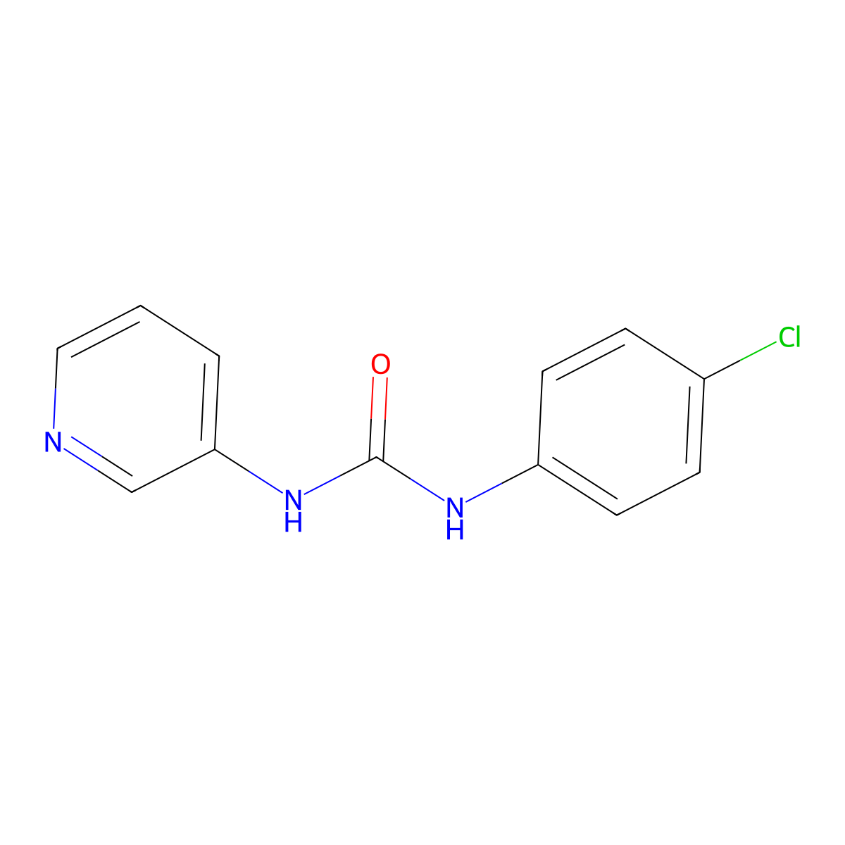 N-(4-Chlorophenyl)-N'-(3-pyridinyl)urea molecular structure, CAS 13208-59-8