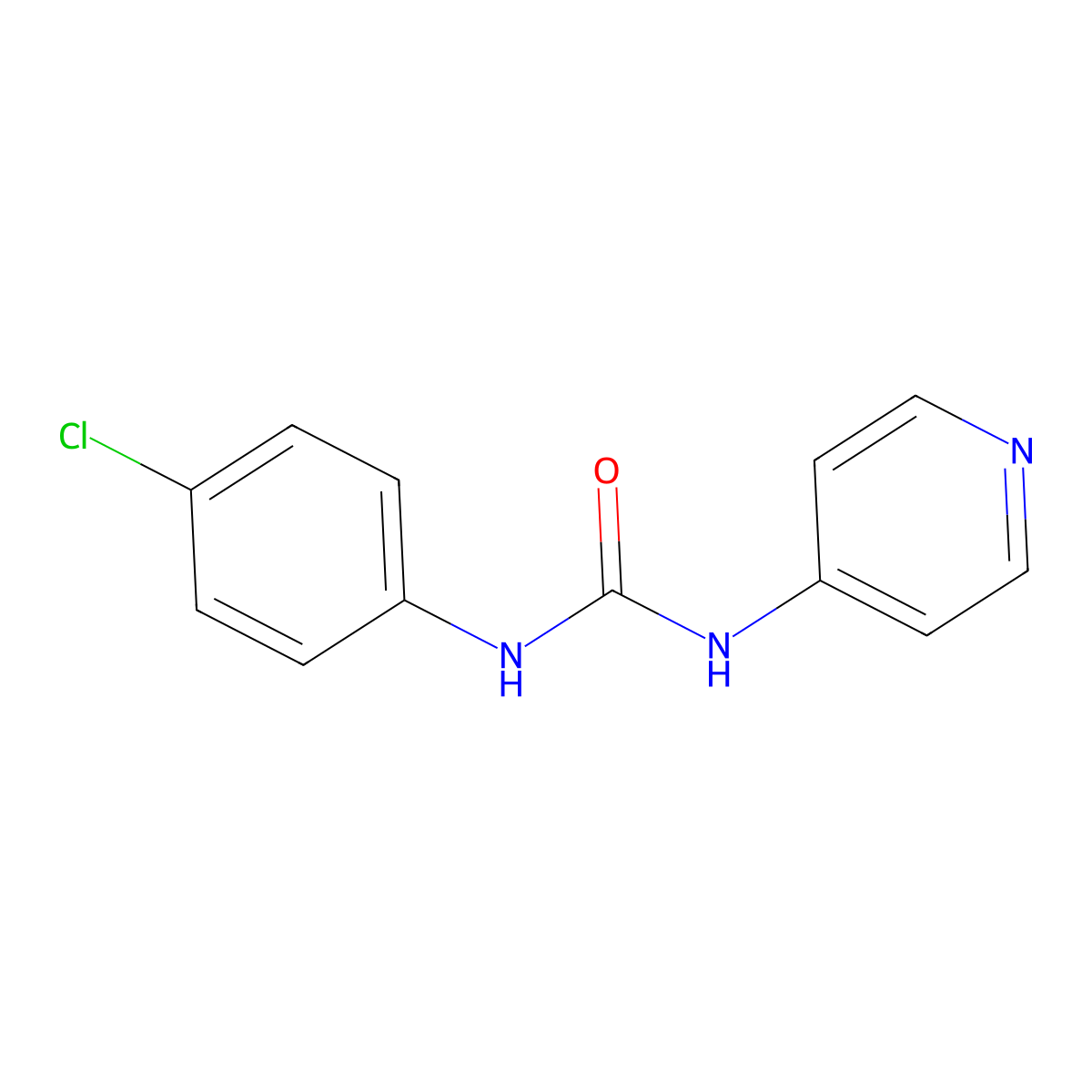 1-(4-Chlorophenyl)-3-(pyridin-4-yl)urea molecular structure, CAS 13208-60-1