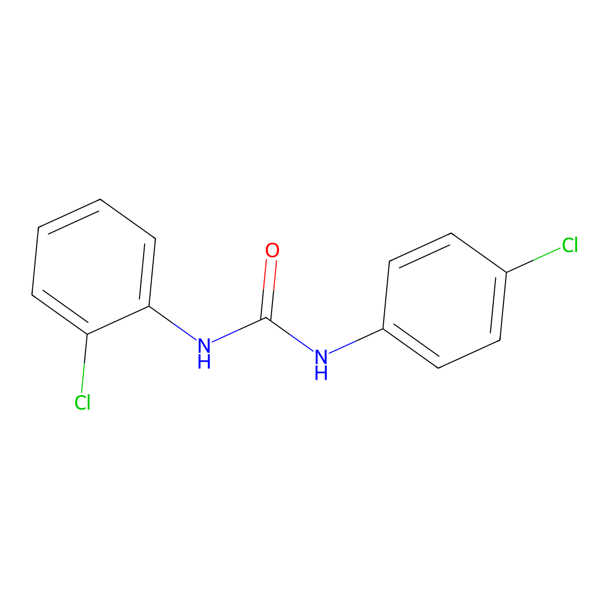 1-(2-Chlorophenyl)-3-(4-chlorophenyl)urea molecular structure, CAS 13208-68-9
