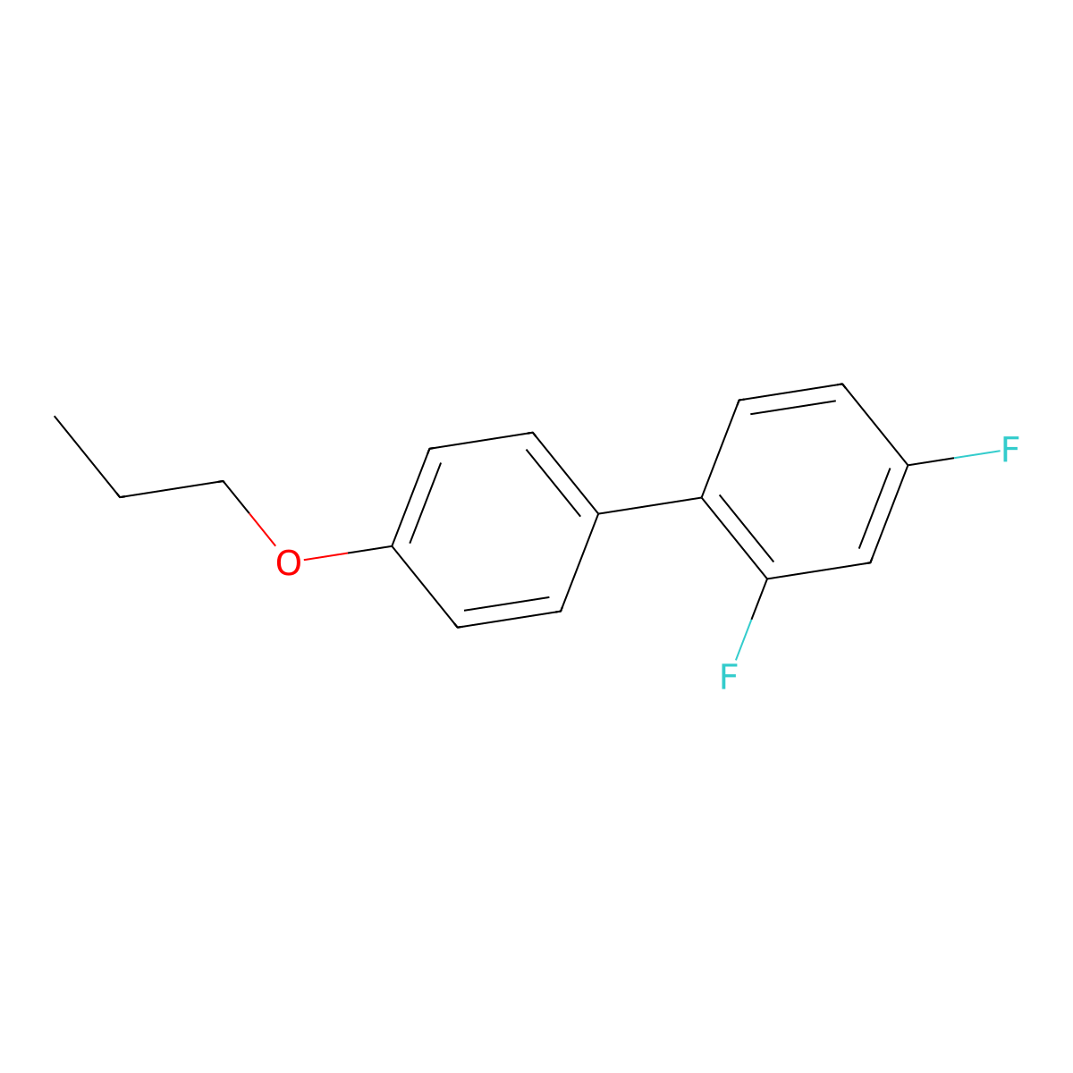 2,4-Difluoro-4'-propoxy-1,1'-biphenyl molecular structure, CAS 132086-54-5