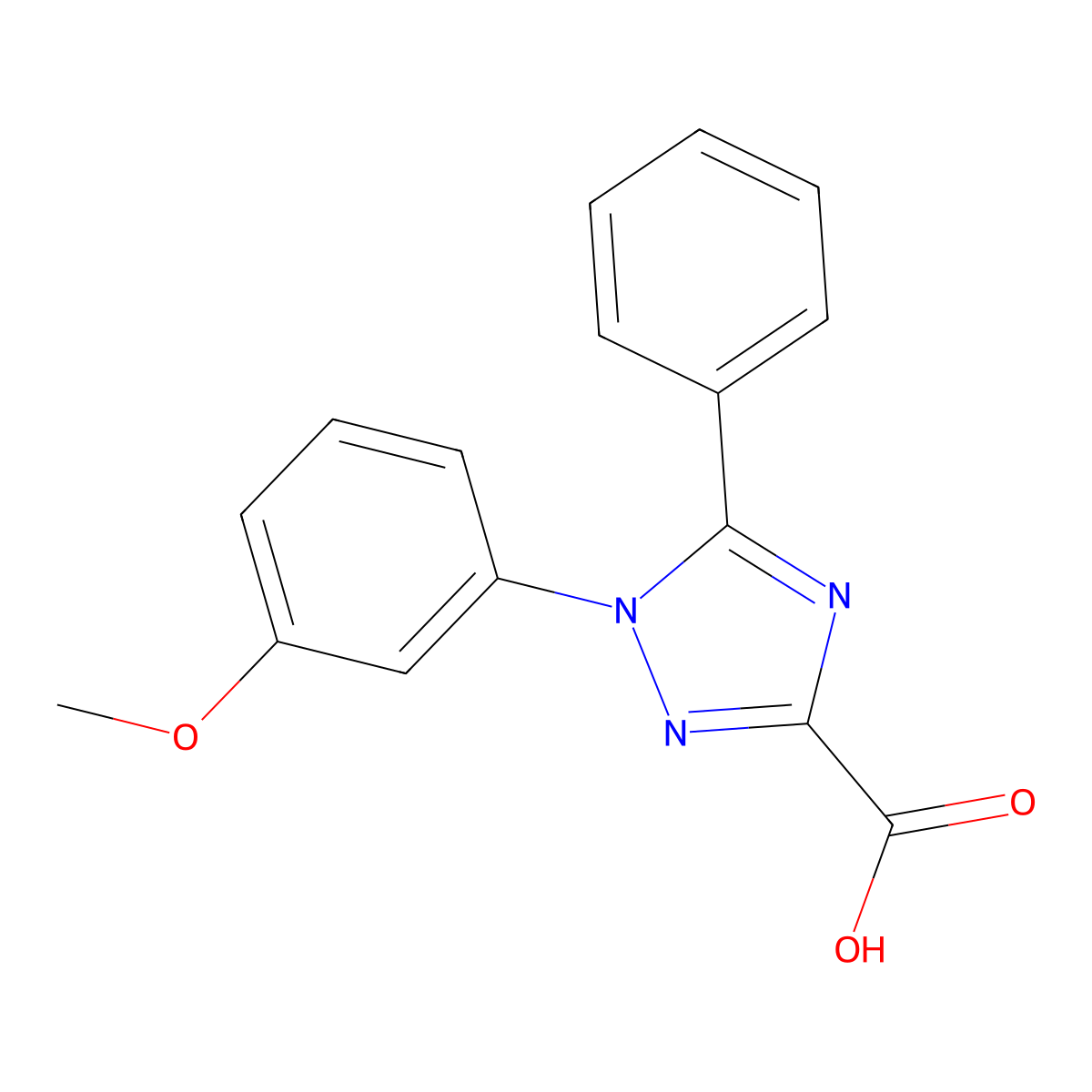 1-(3-Methoxyphenyl)-5-phenyl-1H-1,2,4-triazole-3-carboxylic acid molecular structure, CAS 132088-20-1