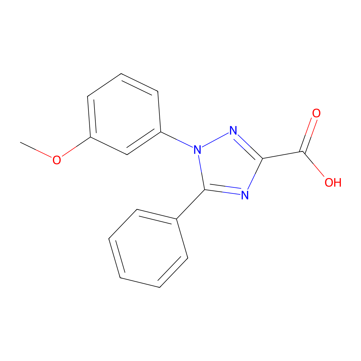 1-(3-Methoxyphenyl)-5-phenyl-1H-1,2,4-triazole-3-carboxylic acid molecular structure, CAS 132088-20-1