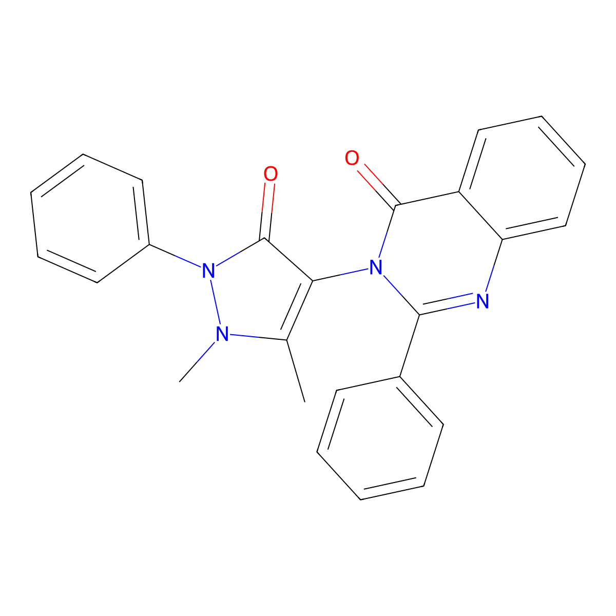 3-(1,5-Dimethyl-3-oxo-2-phenylpyrazol-4-yl)-2-phenylquinazolin-4-one molecular structure, CAS 132088-35-8