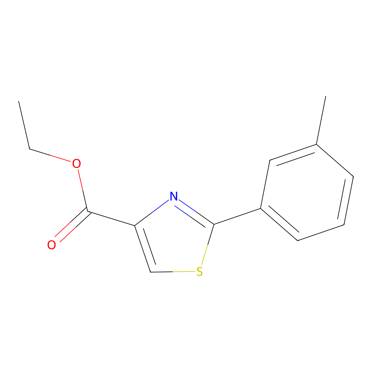 Ethyl 2-m-tolylthiazole-4-carboxylate molecular structure, CAS 132089-33-9