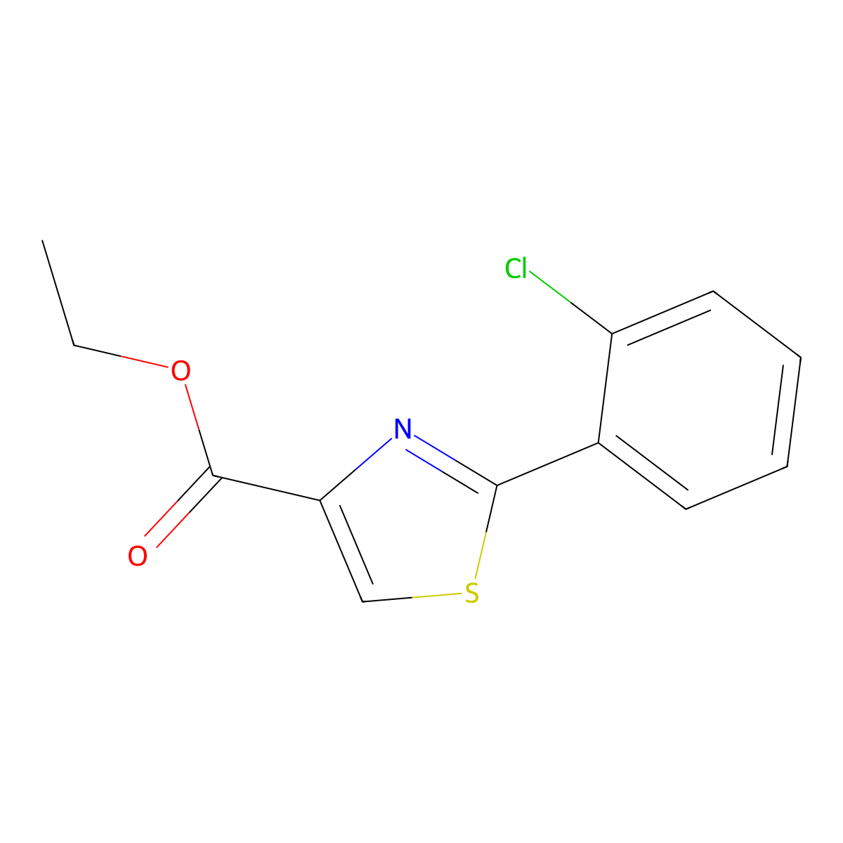 Ethyl 2-(2-chlorophenyl)-1,3-thiazole-4-carboxylate molecular structure, CAS 132089-36-2