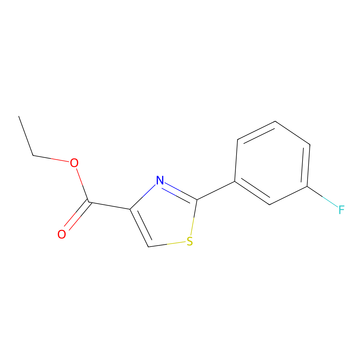 Ethyl 2-(3-fluorophenyl)thiazole-4-carboxylate molecular structure, CAS 132089-37-3