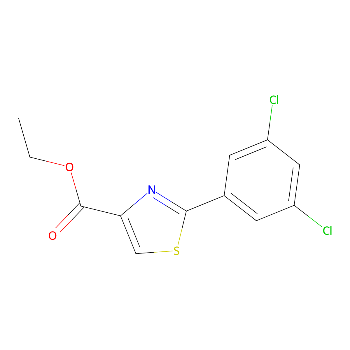 Ethyl 2-(3,5-dichlorophenyl)thiazole-4-carboxylate molecular structure, CAS 132089-38-4