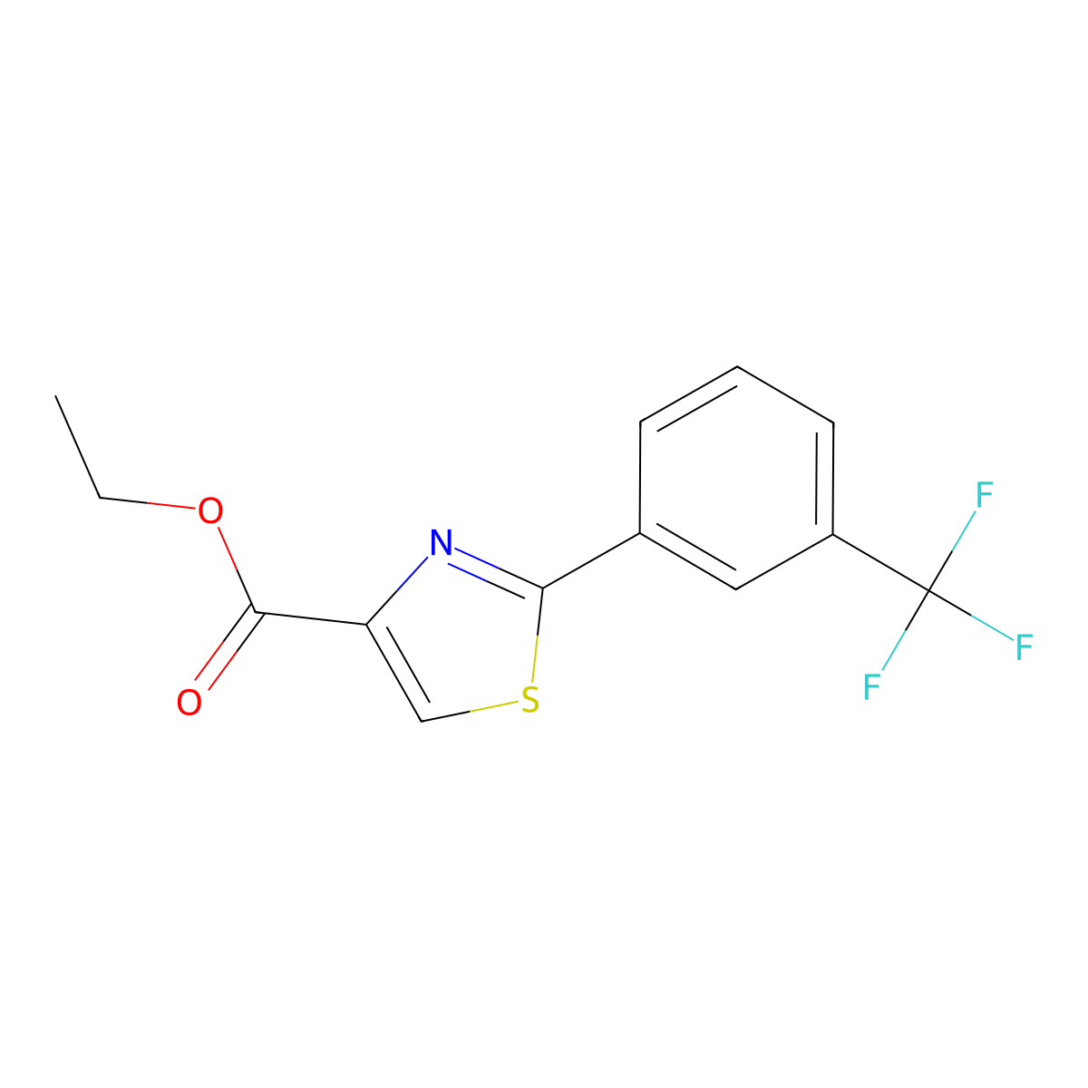 Ethyl 2-[3-(trifluoromethyl)phenyl]-1,3-thiazole-4-carboxylate molecular structure, CAS 132089-39-5