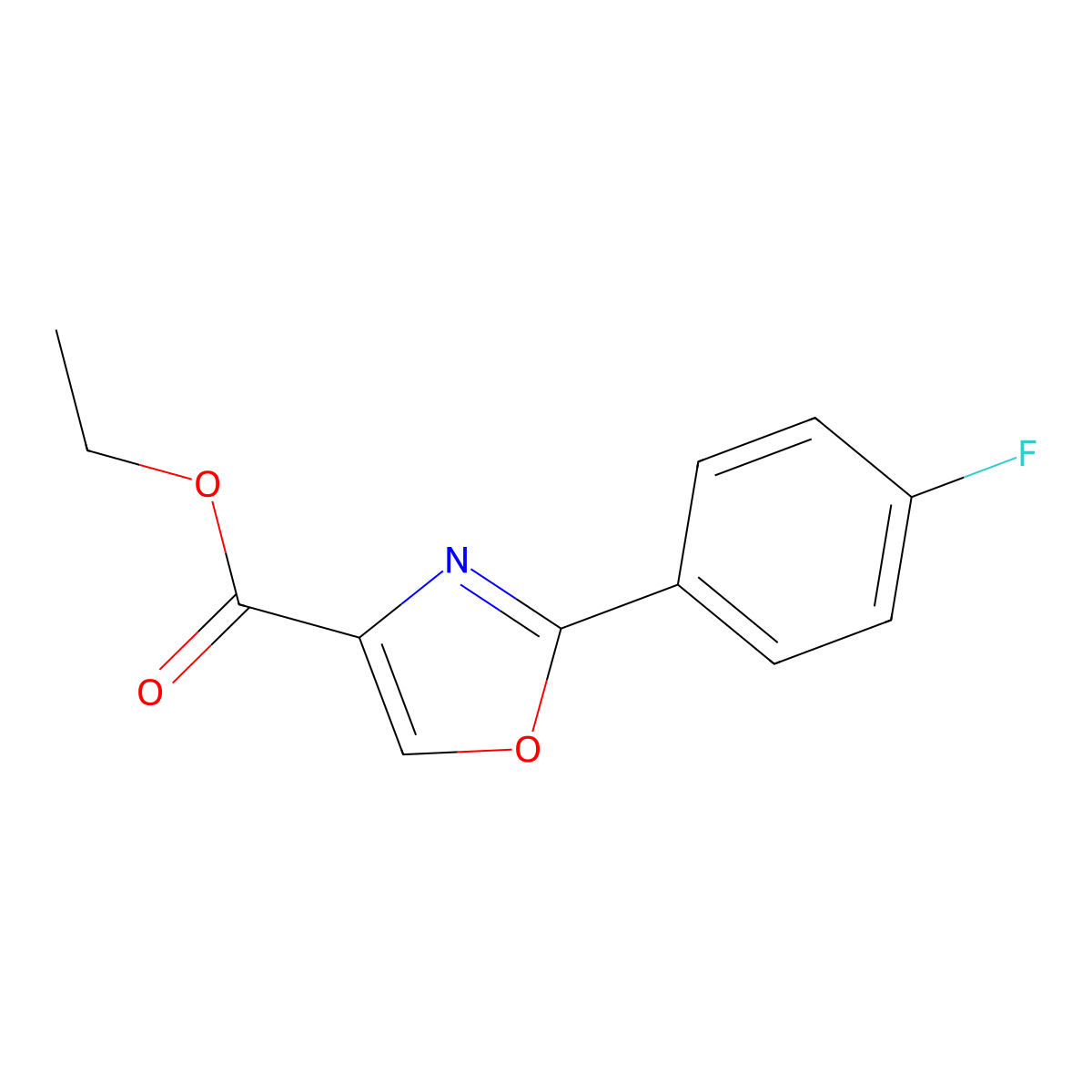 Ethyl 2-(4-fluorophenyl)-1,3-oxazole-4-carboxylate molecular structure, CAS 132089-42-0