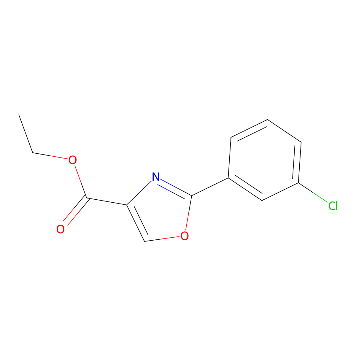 Ethyl 2-(3-chlorophenyl)oxazole-4-carboxylate molecular structure, CAS 132089-43-1