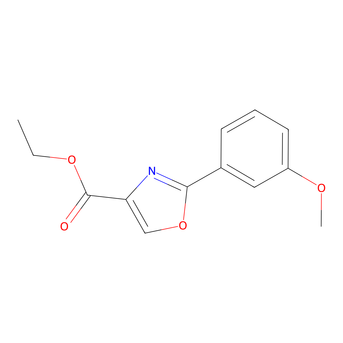 Ethyl 2-(3-methoxyphenyl)oxazole-4-carboxylate molecular structure, CAS 132089-44-2