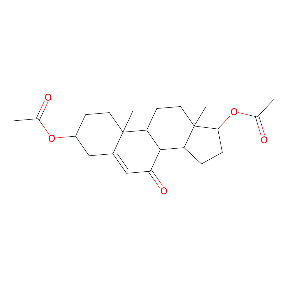(17-Acetyloxy-10,13-dimethyl-7-oxo-1,2,3,4,8,9,11,12,14,15,16,17-dodecahydrocyclopenta[a]phenanthren-3-yl) acetate molecular structure, CAS 13209-60-4