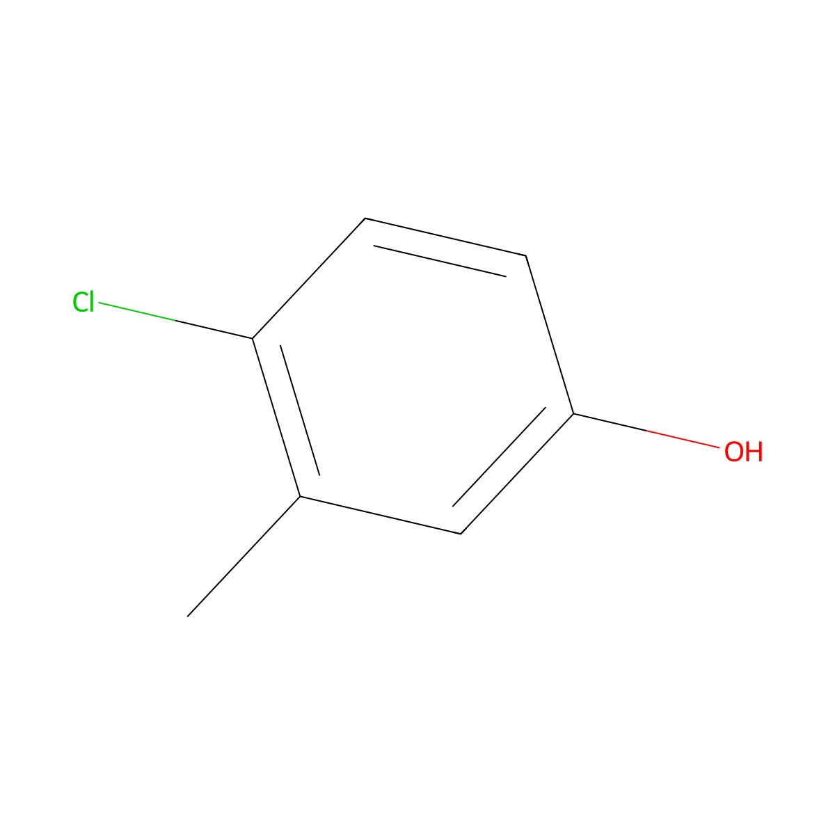 4-Chloro-3-methylphenol molecular structure, CAS 1321-10-4
