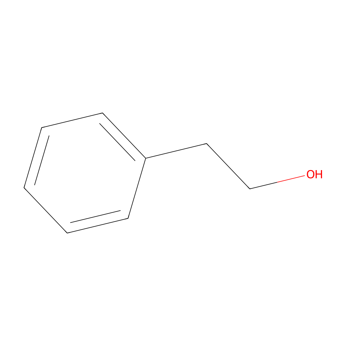 2-Phenylethanol molecular structure, CAS 1321-27-3