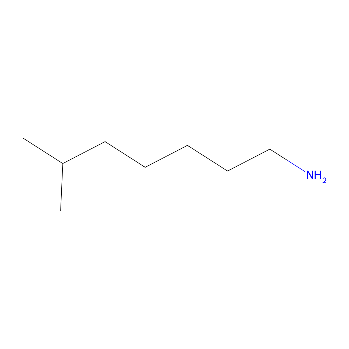 Isooctylamine molecular structure, CAS 1321-35-3