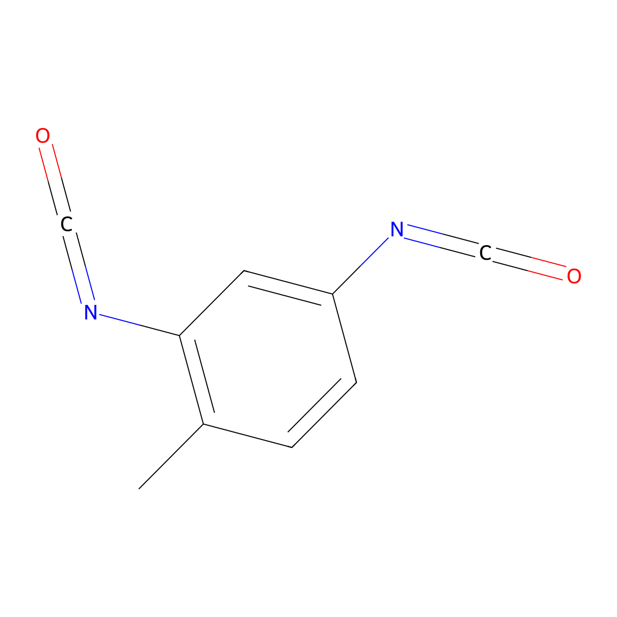 Toluene 2,4-Diisocyanate molecular structure, CAS 1321-38-6