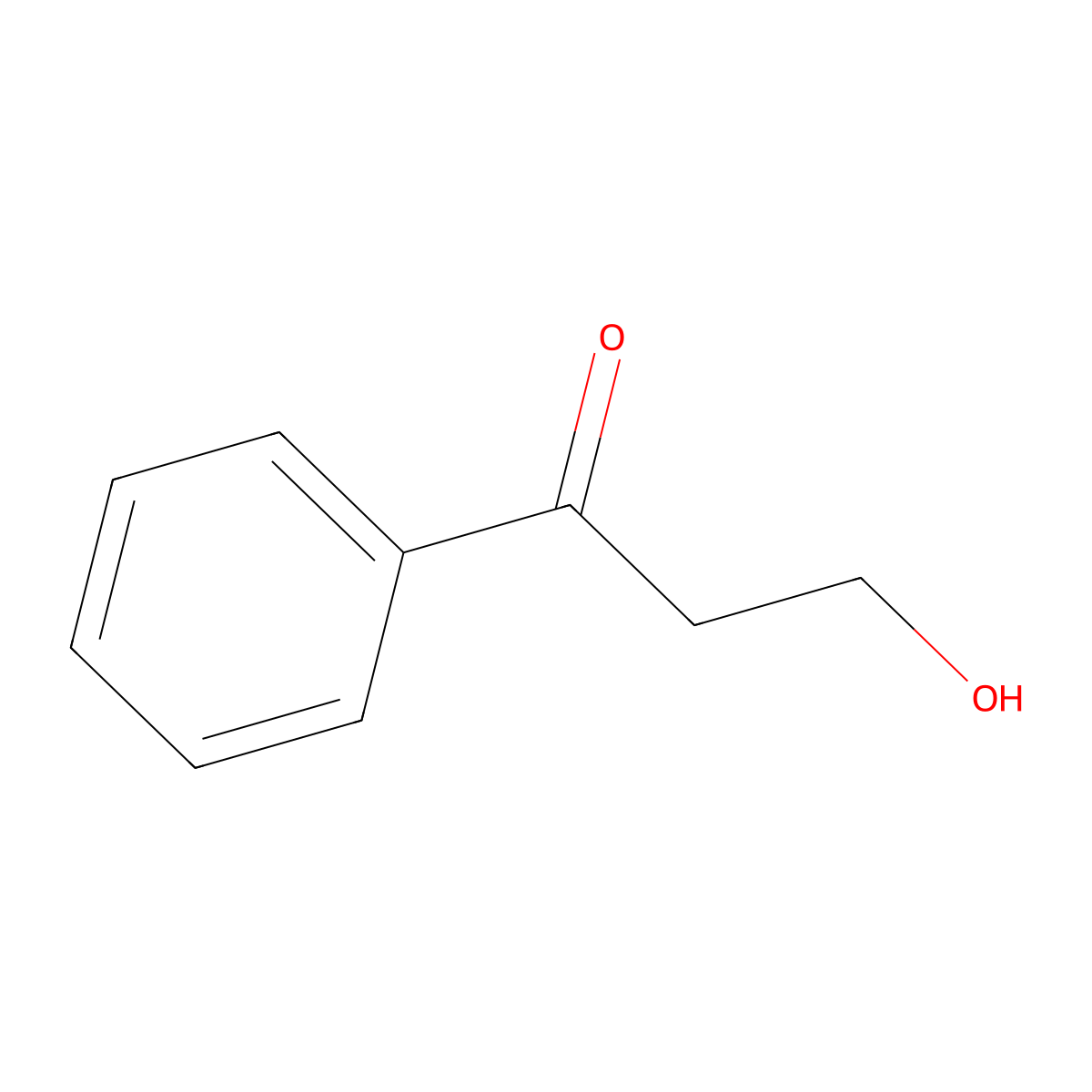 Hydroxypropiophenone molecular structure, CAS 1321-48-8