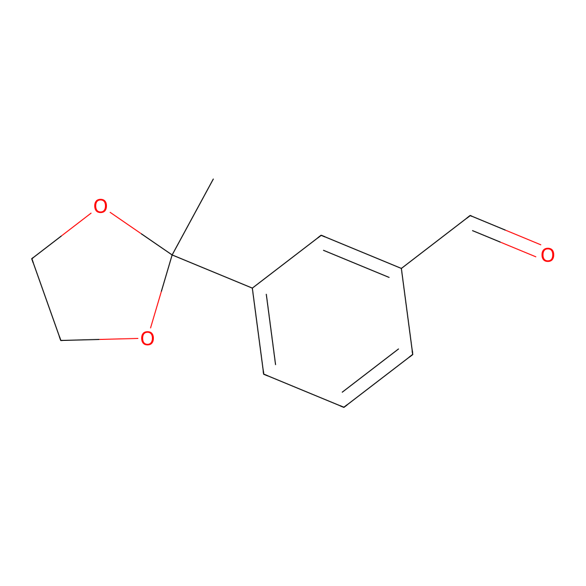 Benzaldehyde, 3-(2-methyl-1,3-dioxolan-2-yl)- molecular structure, CAS 132100-31-3