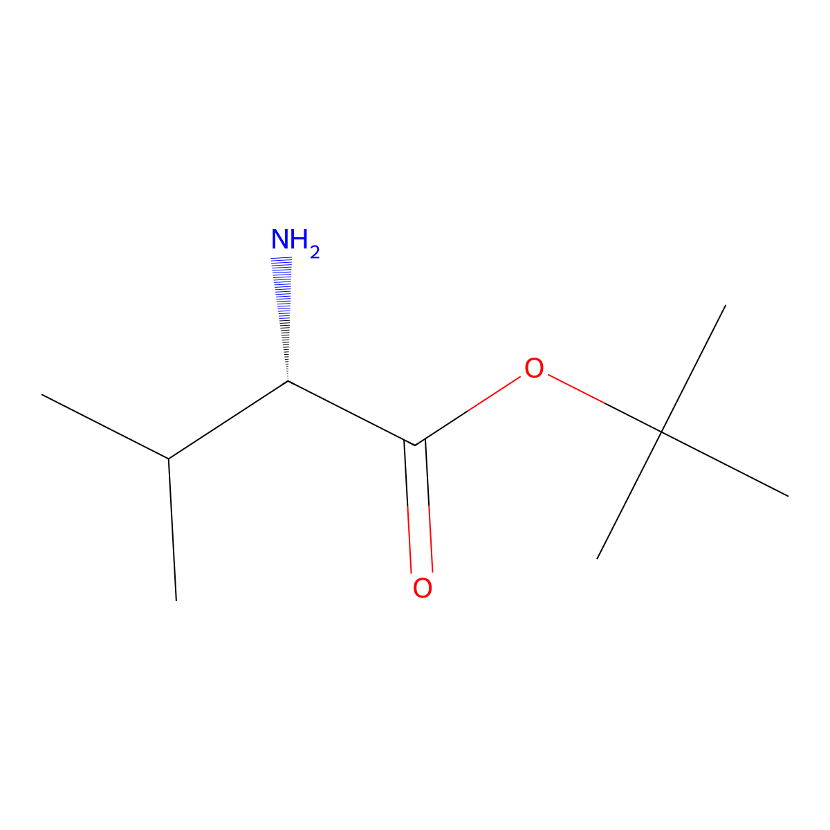 tert-Butyl L-valinate molecular structure, CAS 13211-31-9
