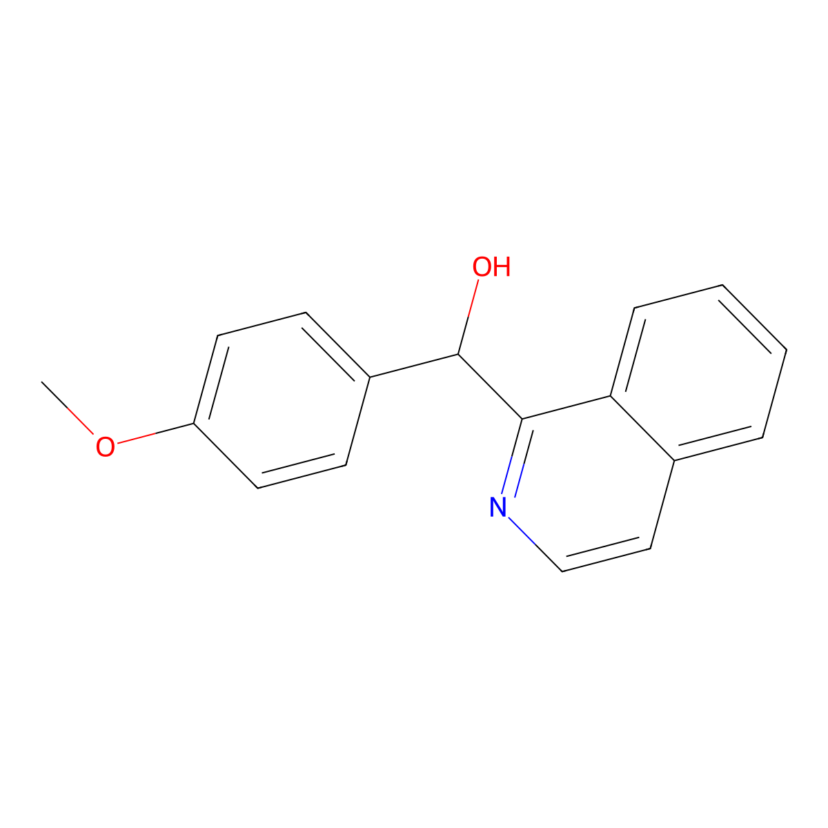 Isoquinolin-1-yl(4-methoxyphenyl)methanol molecular structure, CAS 13211-56-8