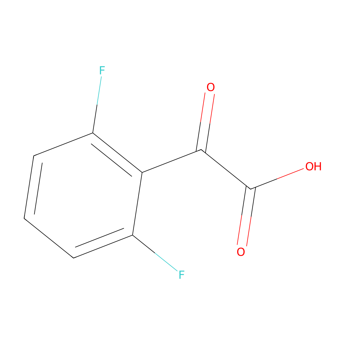 2,6-Difluoro-a-oxo-benzeneacetic acid molecular structure, CAS 132115-70-9