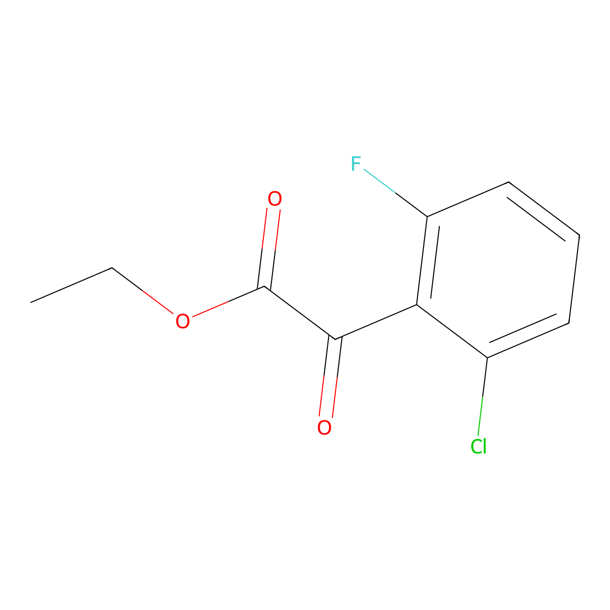 Ethyl 2-(2-chloro-6-fluorophenyl)-2-oxoacetate molecular structure, CAS 132116-10-0