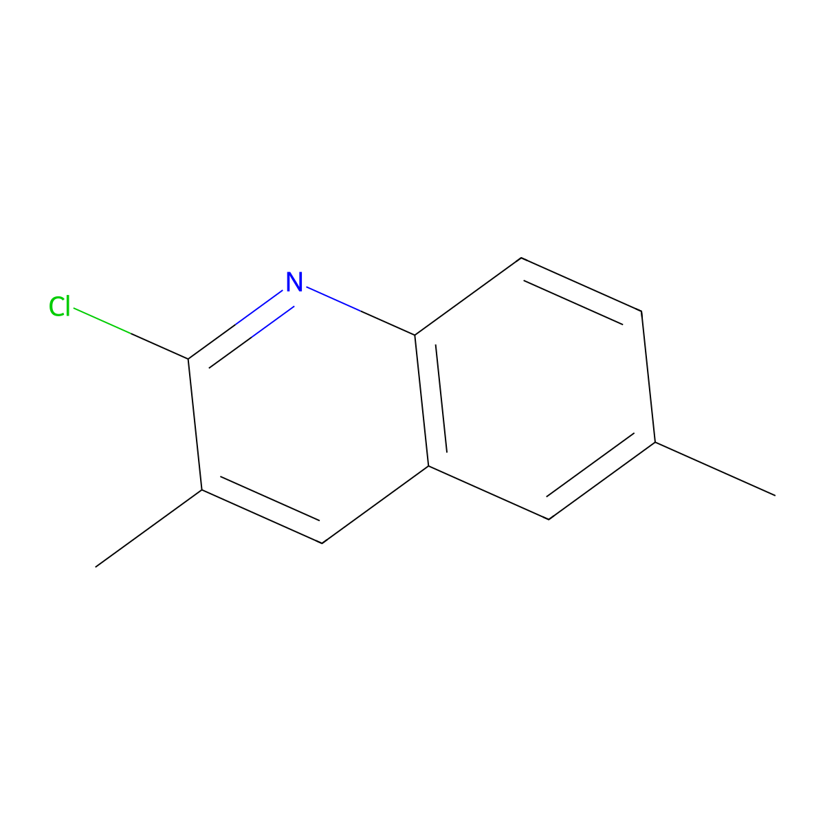 2-Chloro-3,6-dimethylquinoline molecular structure, CAS 132118-28-6