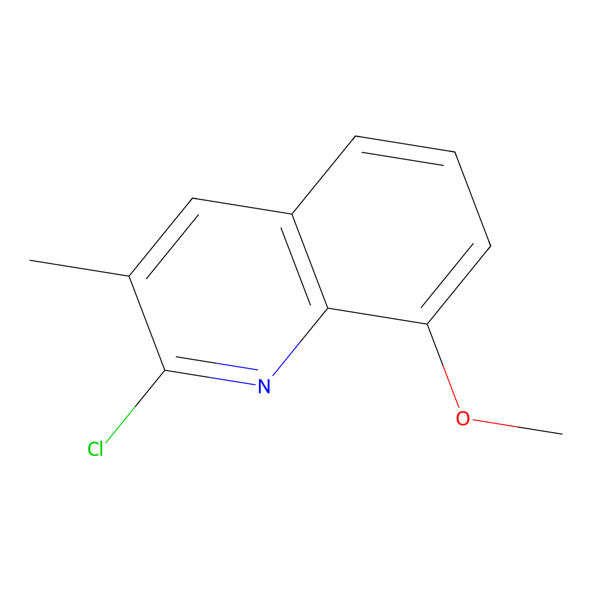 2-Chloro-8-methoxy-3-methylquinoline molecular structure, CAS 132118-31-1