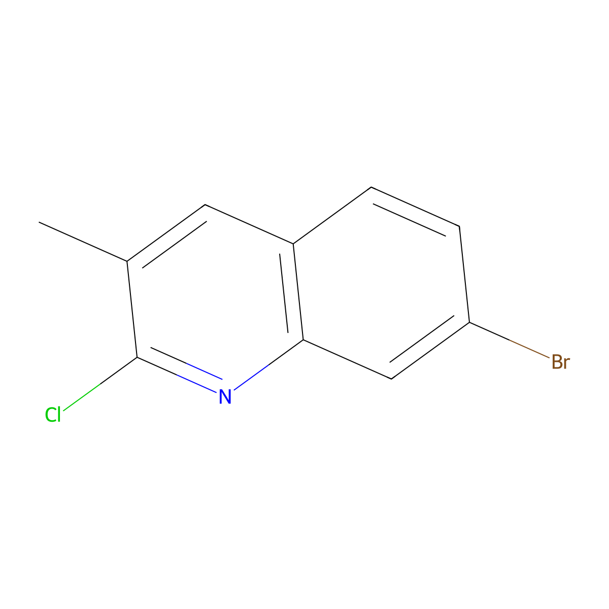 7-Bromo-2-chloro-3-methylquinoline molecular structure, CAS 132118-47-9