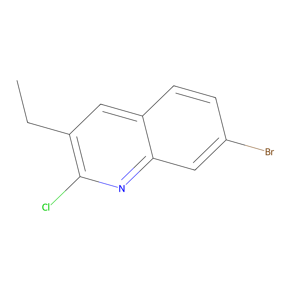 7-Bromo-2-chloro-3-ethylquinoline molecular structure, CAS 132118-52-6