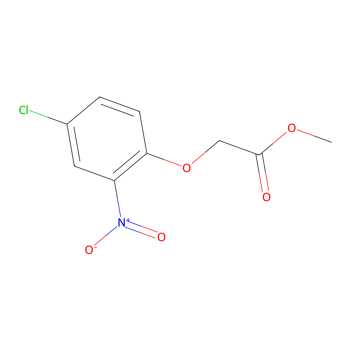 Methyl (4-chloro-2-nitrophenoxy)acetate molecular structure, CAS 13212-52-7