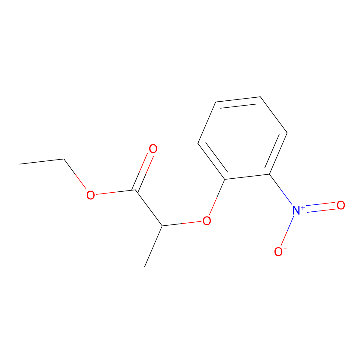 Ethyl 2-(2-nitrophenoxy)propanoate molecular structure, CAS 13212-56-1