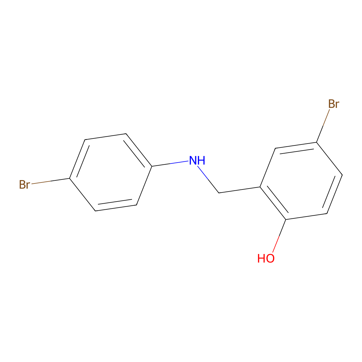 4-Bromo-2-{[(4-bromophenyl)amino]methyl}phenol molecular structure, CAS 132120-37-7