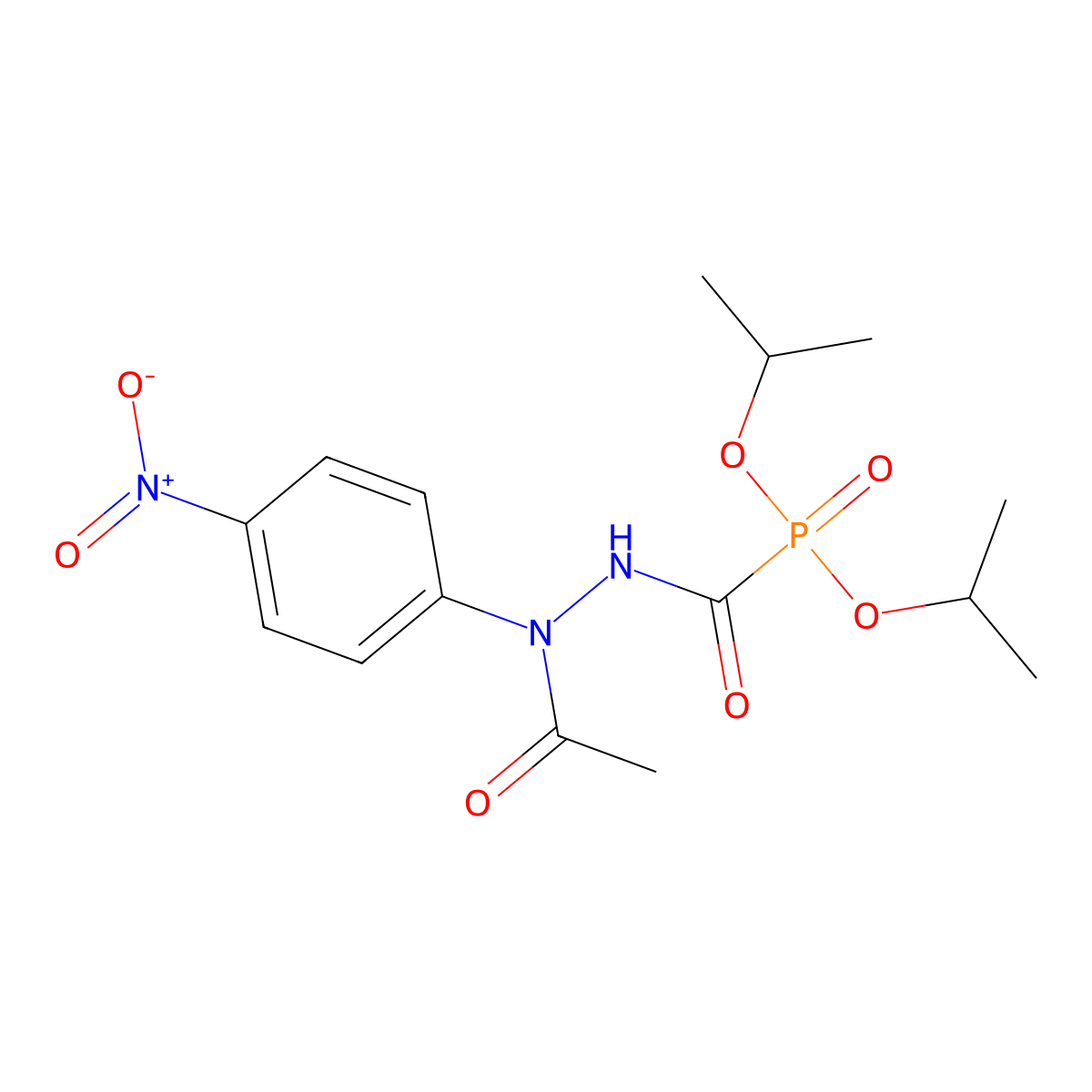N'-diisopropoxyphosphorylcarbonyl-N-(4-nitrophenyl)acetohydrazide molecular structure, CAS 132122-83-9