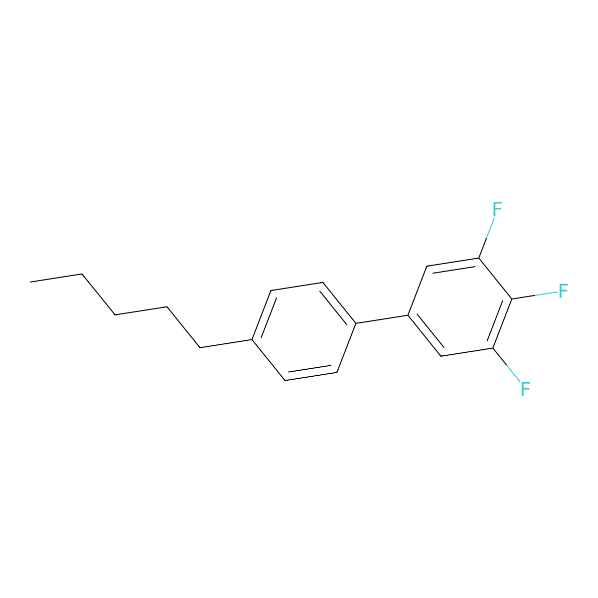 4'-Pentyl-3,4,5-trifluorobiphenyl molecular structure, CAS 132123-38-7