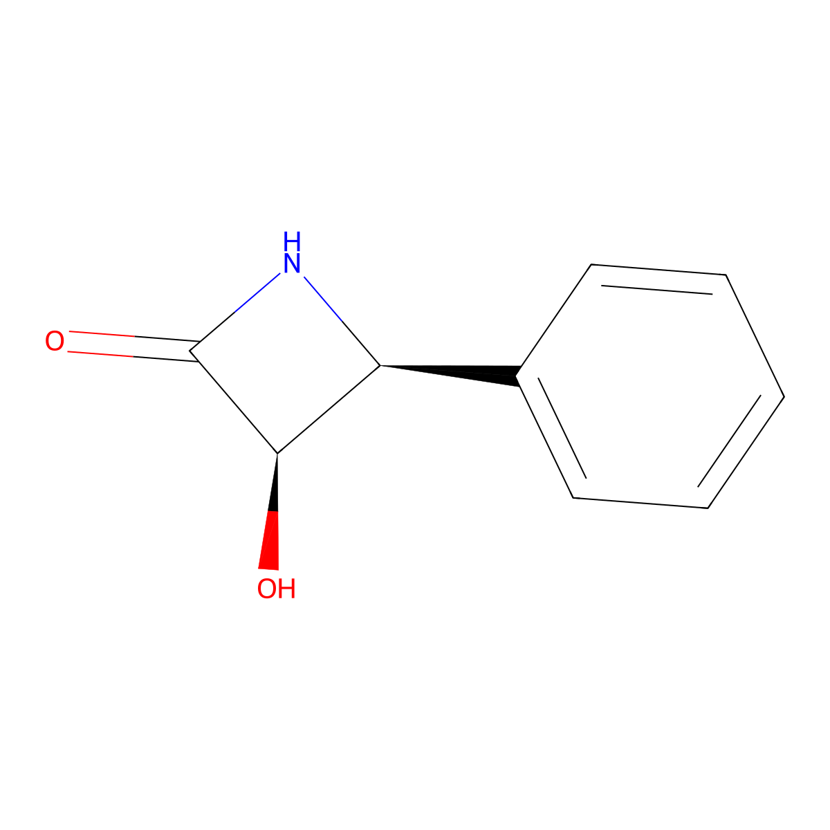 (3R,4S)-3-Hydroxy-4-phenyl-2-azetidinone molecular structure, CAS 132127-34-5