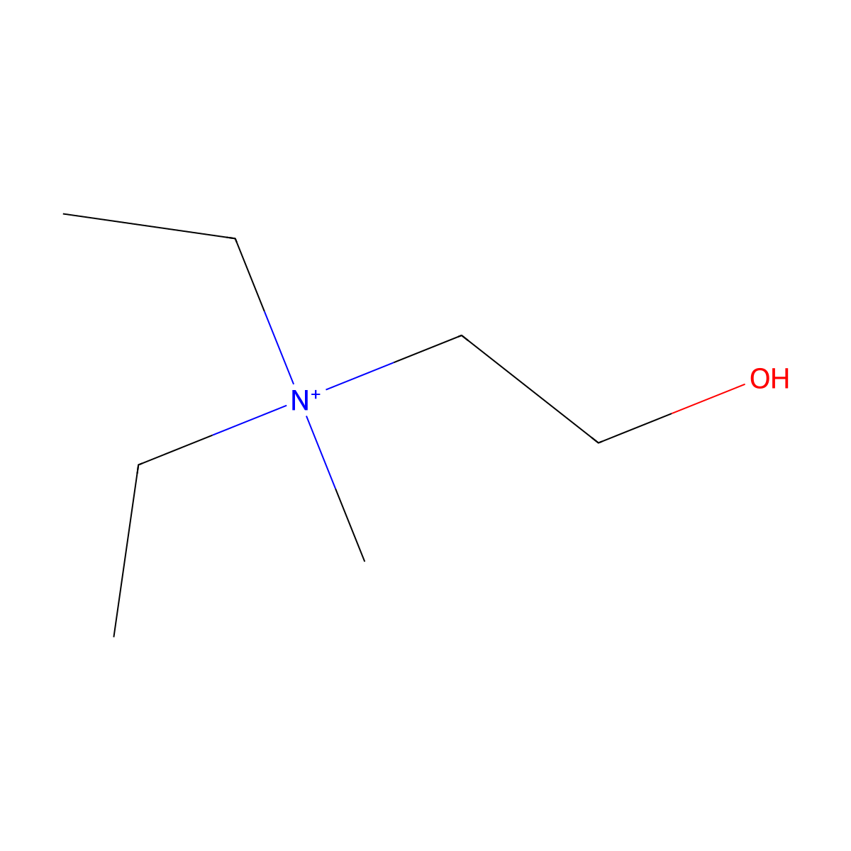 Diethylcholine molecular structure, CAS 13213-99-5