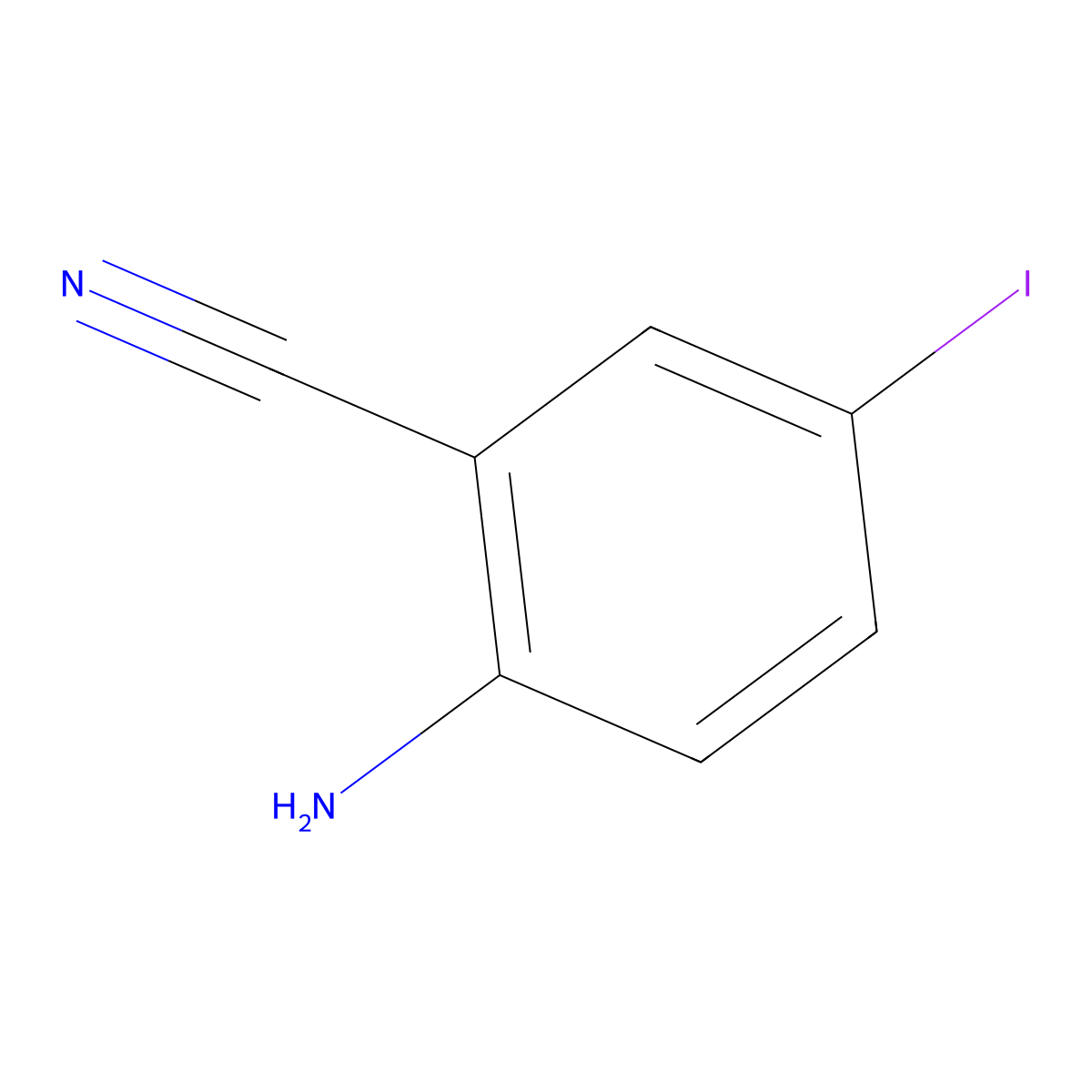 2-Amino-5-iodobenzonitrile molecular structure, CAS 132131-24-9