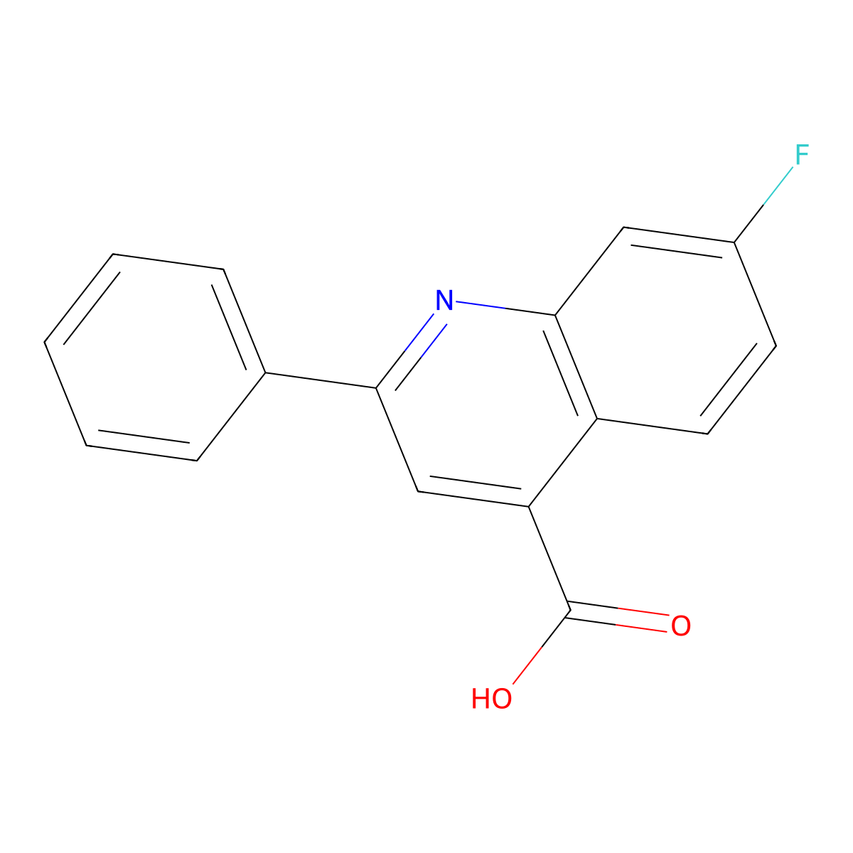 7-Fluoro-2-phenylquinoline-4-carboxylic acid molecular structure, CAS 132132-54-8