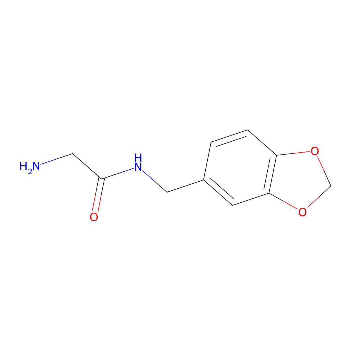2-Amino-N-(benzo[d][1,3]dioxol-5-ylmethyl)acetamide molecular structure, CAS 132139-27-6
