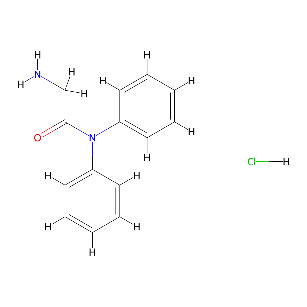 2-amino-N,N-diphenylacetamide hydrochloride molecular structure, CAS 132139-28-7