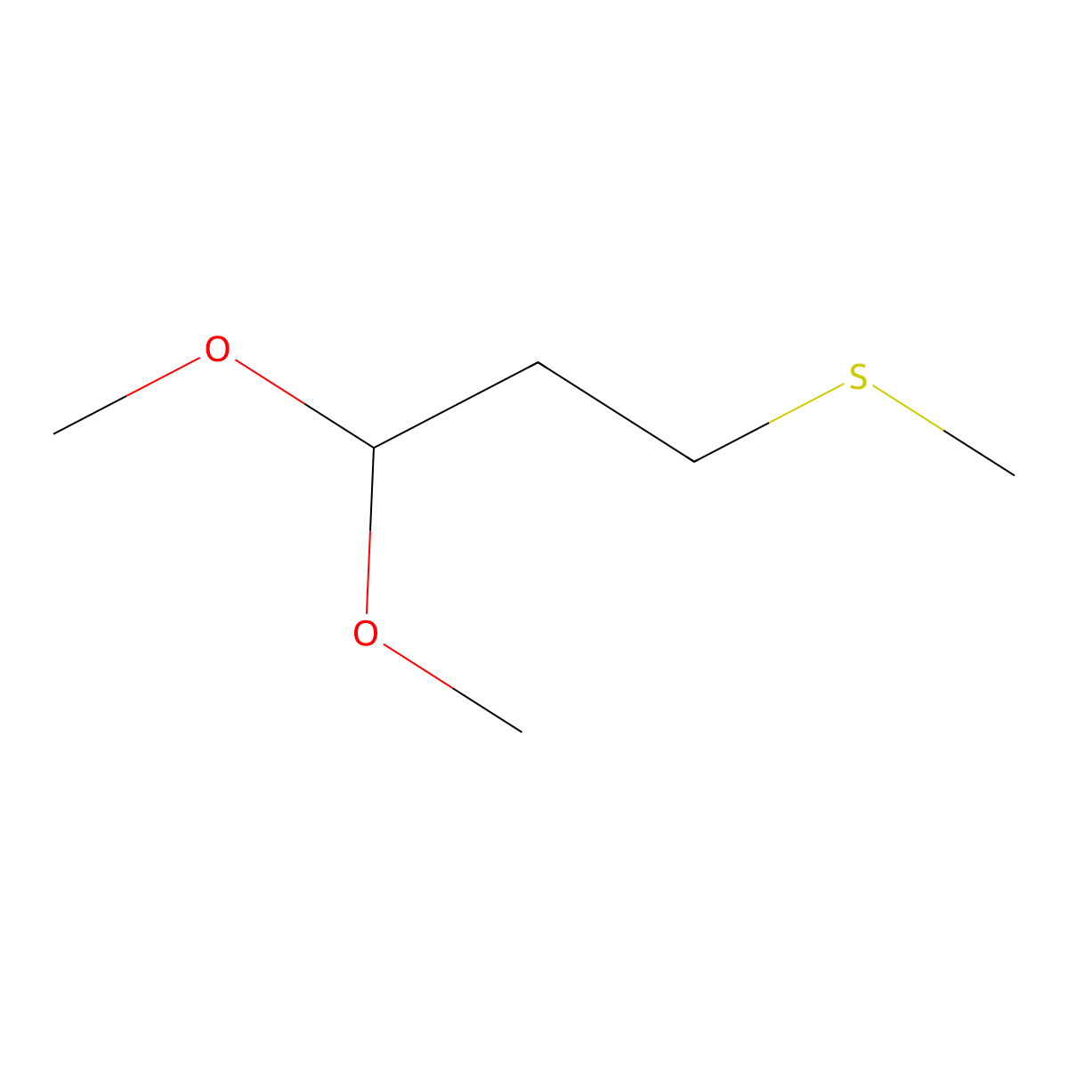 1,1-Dimethoxy-3-(methylthio)propane molecular structure, CAS 13214-29-4