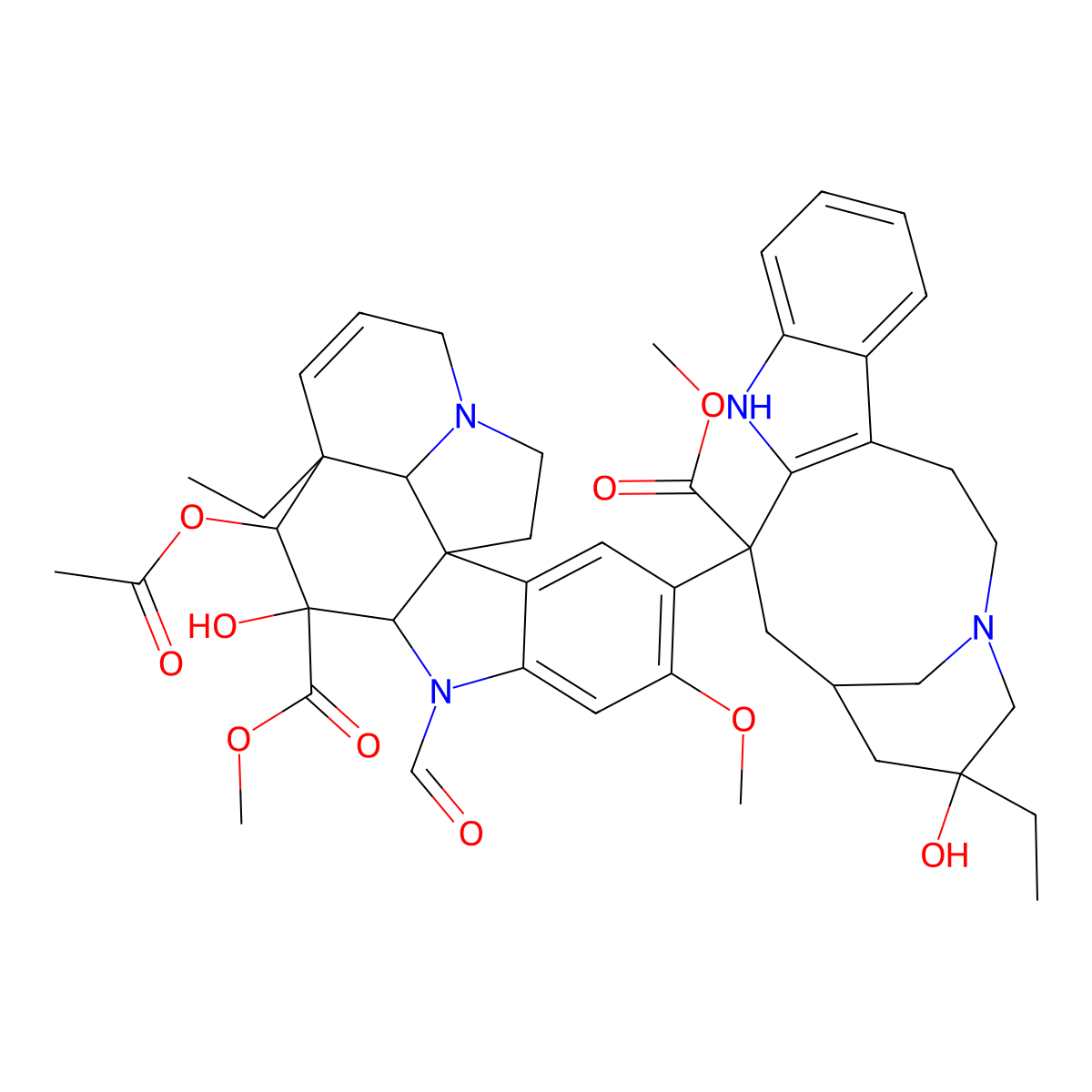 (+)-Vincristine molecular structure, CAS 132142-73-5
