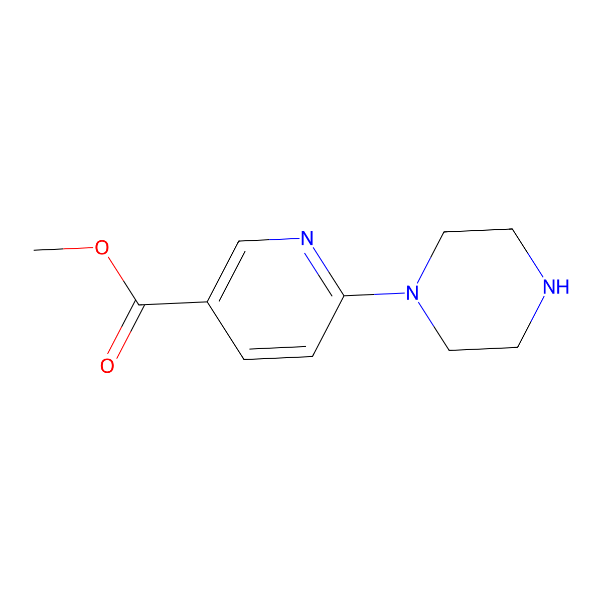 Methyl 6-piperazinonicotinate molecular structure, CAS 132144-03-7