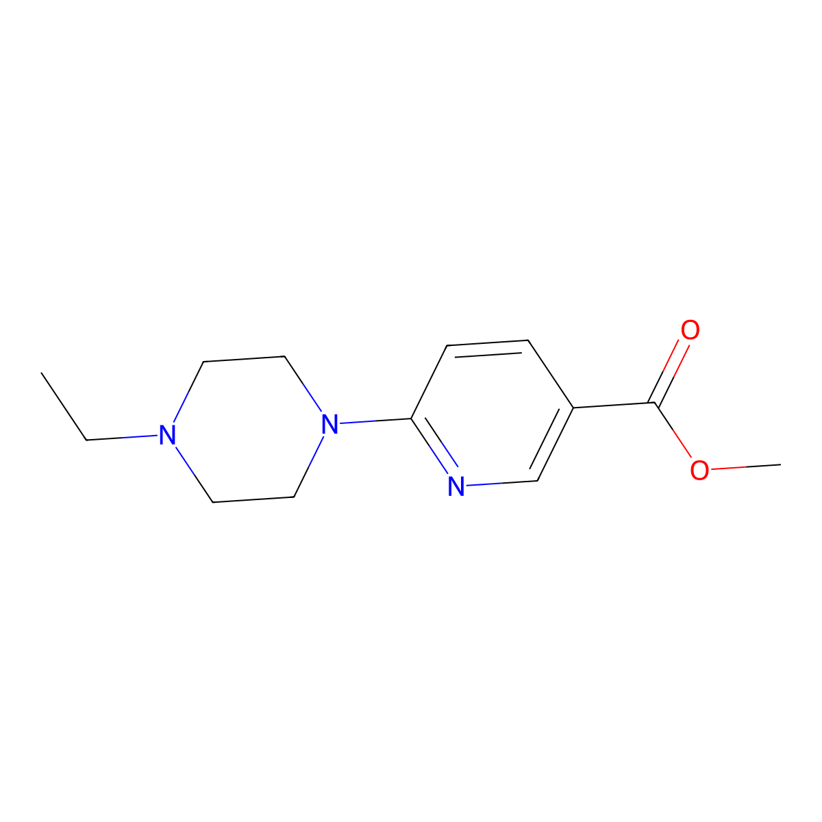 Methyl 6-(4-ethylpiperazin-1-yl)nicotinate molecular structure, CAS 132144-05-9