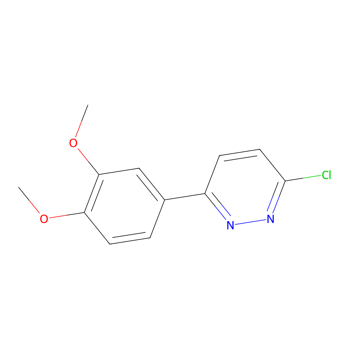 3-Chloro-6-(3,4-dimethoxyphenyl)pyridazine molecular structure, CAS 132144-38-8