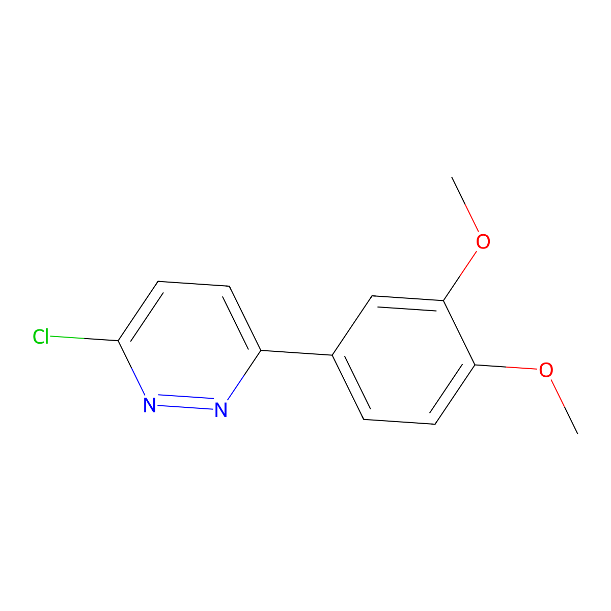 3-Chloro-6-(3,4-dimethoxyphenyl)pyridazine molecular structure, CAS 132144-38-8