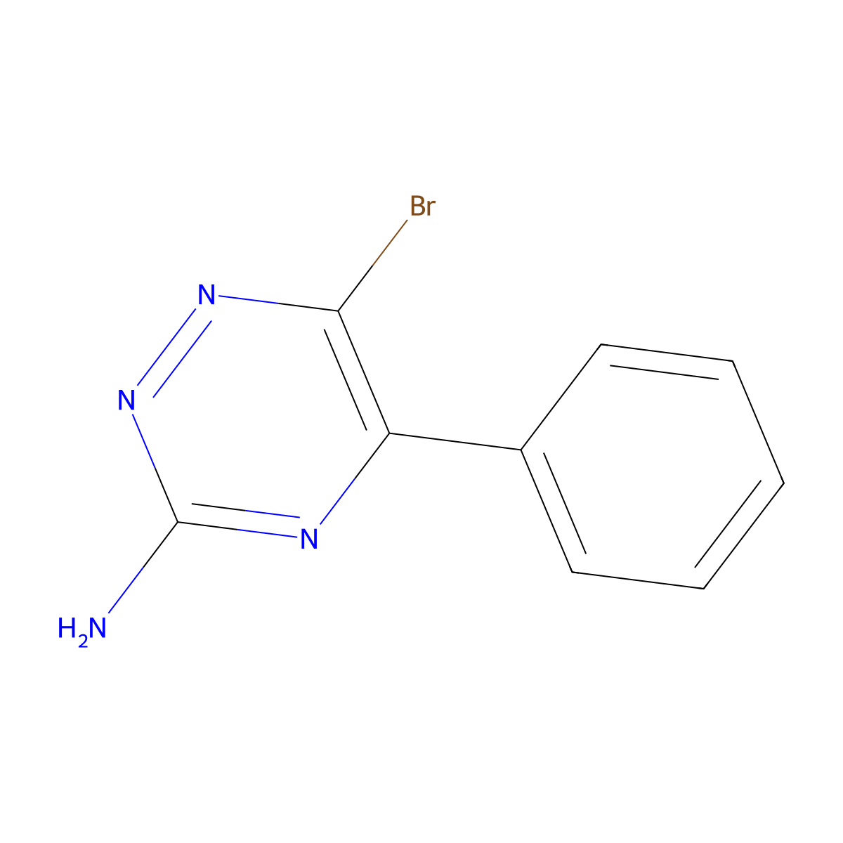 6-Bromo-5-phenyl-1,2,4-triazin-3-amine molecular structure, CAS 1321517-51-4